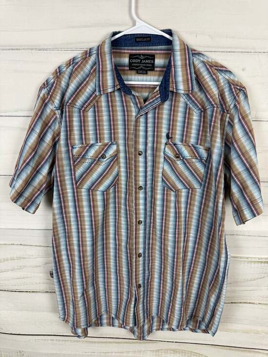 Cody James Other - Cody James Authentic Western Apparel Men's Short Sleeve Plaid Button-Down S XL